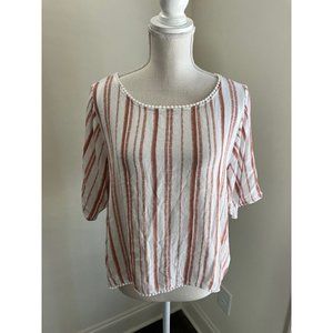 Supplies Striped Elbow Length Sleeve Size Medium